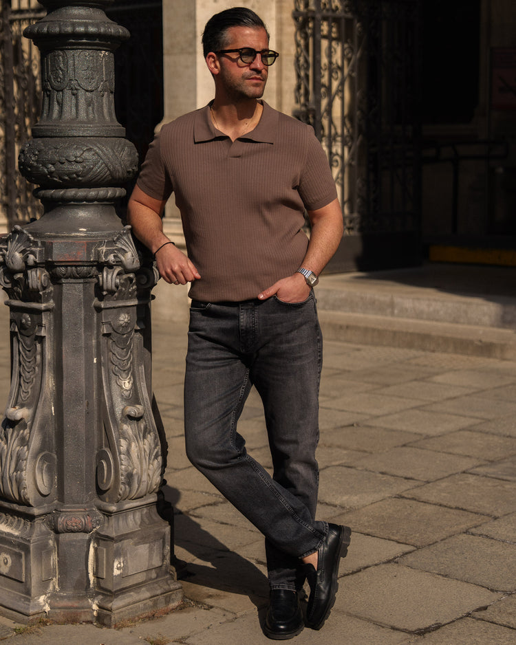 Essential Slim Tapered Fit Jeans (Dark Grey)