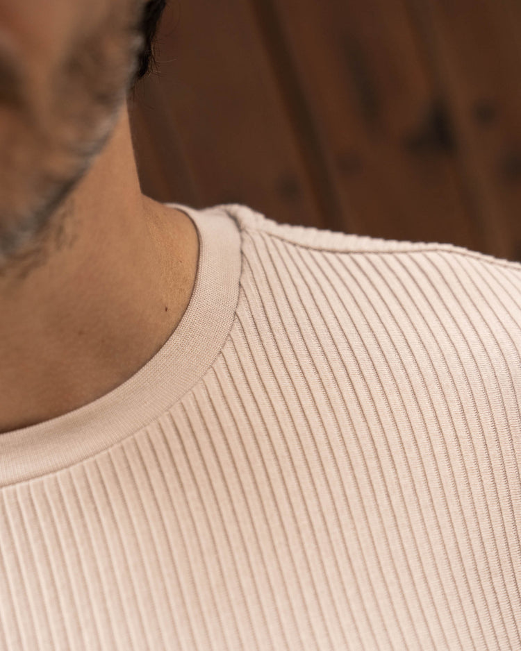 Plissee T-Shirt (Sand)