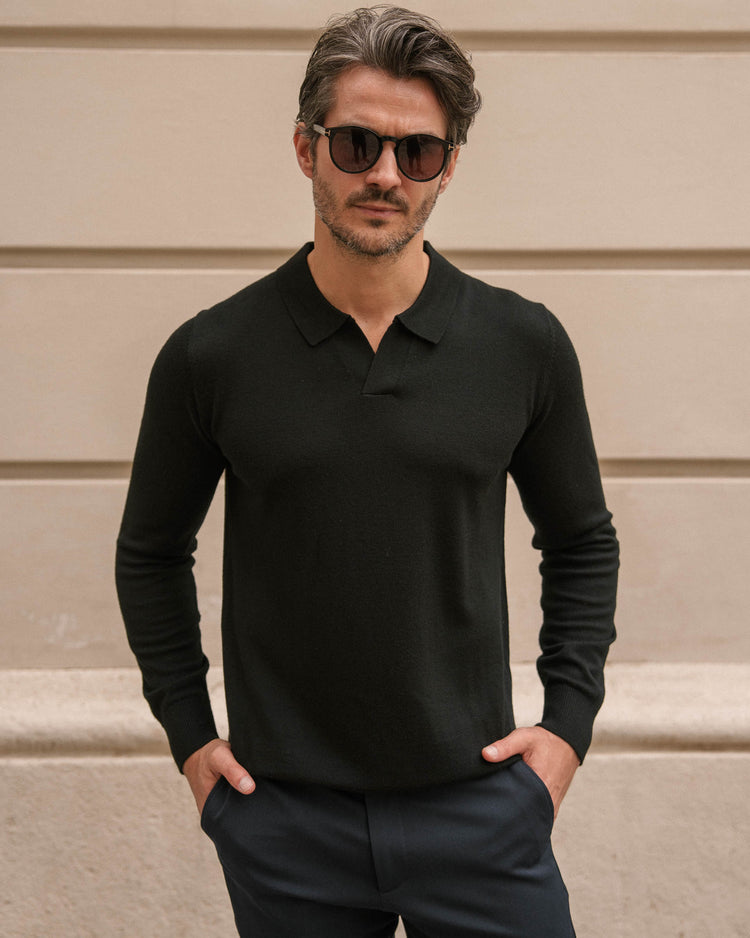 Merino Polo (Black)