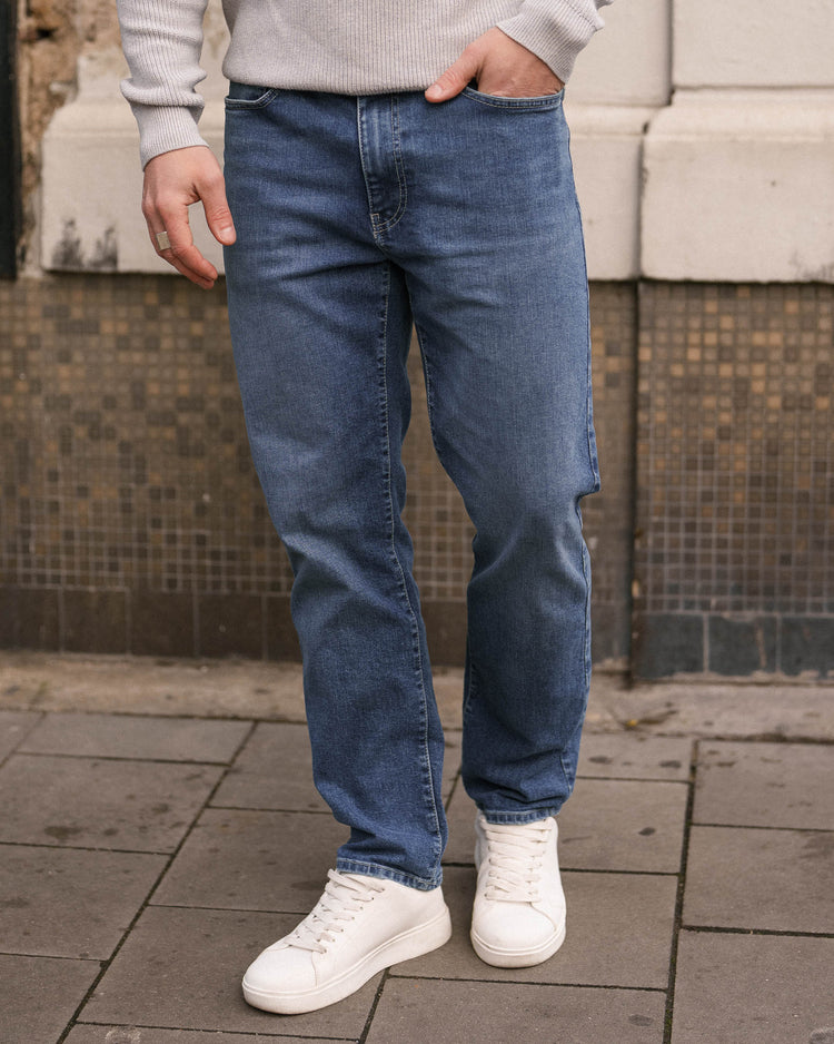 Essential Regular Fit Jeans (Mid Blue)