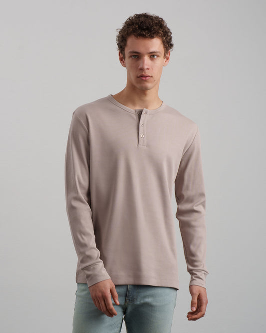 Ribbed Henley Shirt (taupe)
