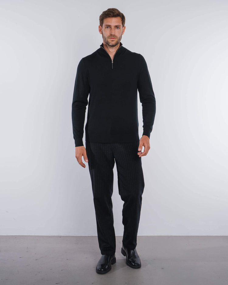 Merino Half-Zip (Black)