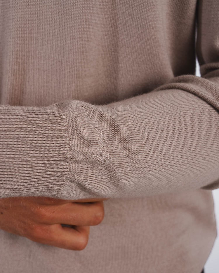Merino Half-Zip (Taupe)