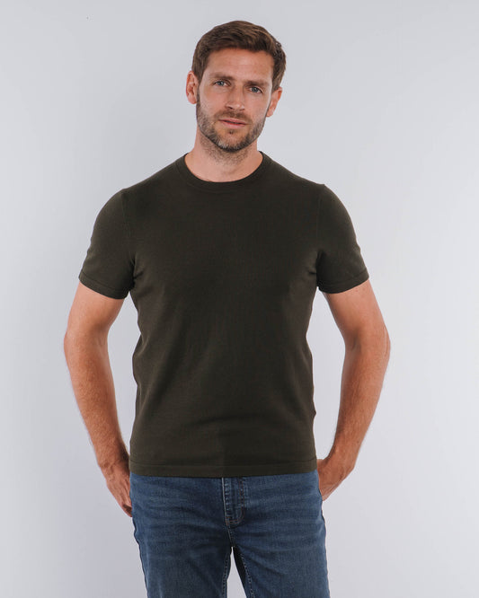 Blend Knit T-Shirt (Dark Olive)