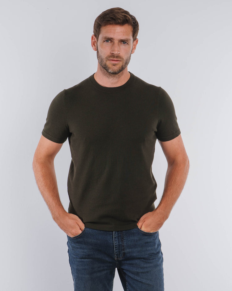 Blend Knit T-Shirt (Dark Olive)