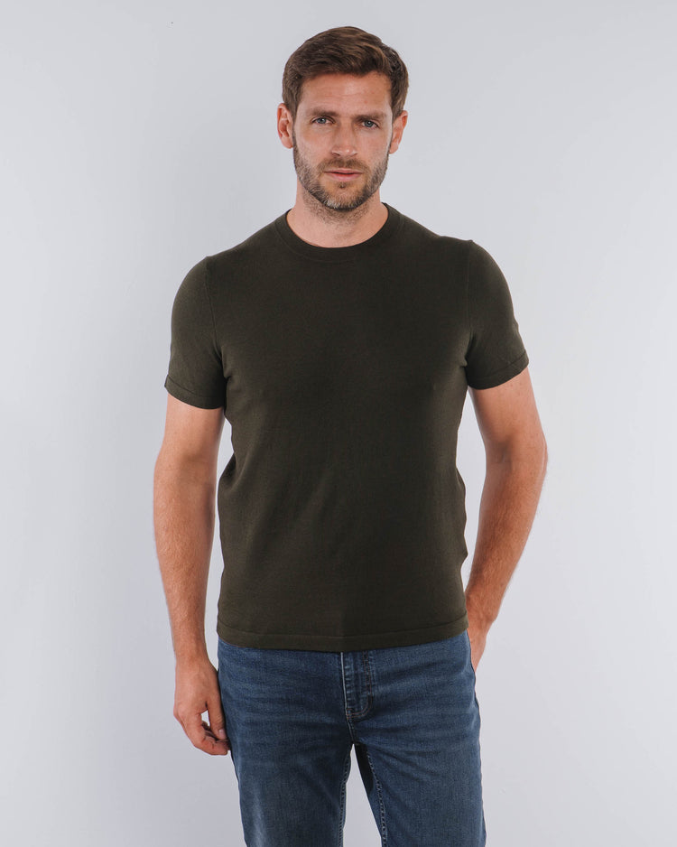 Blend Knit T-Shirt (Dark Olive)