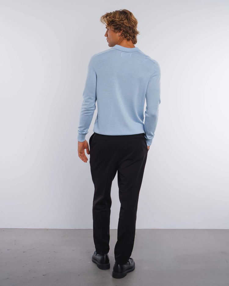 Buckle Suit Pants Tapered Fit (Black)