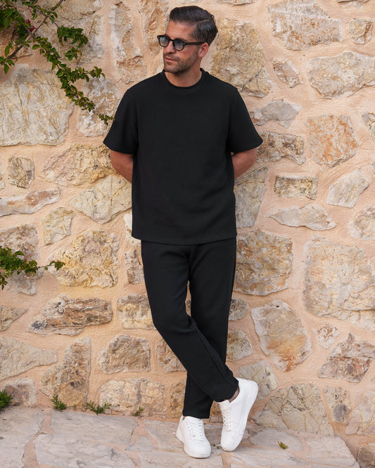 Plissee T-Shirt (Black)