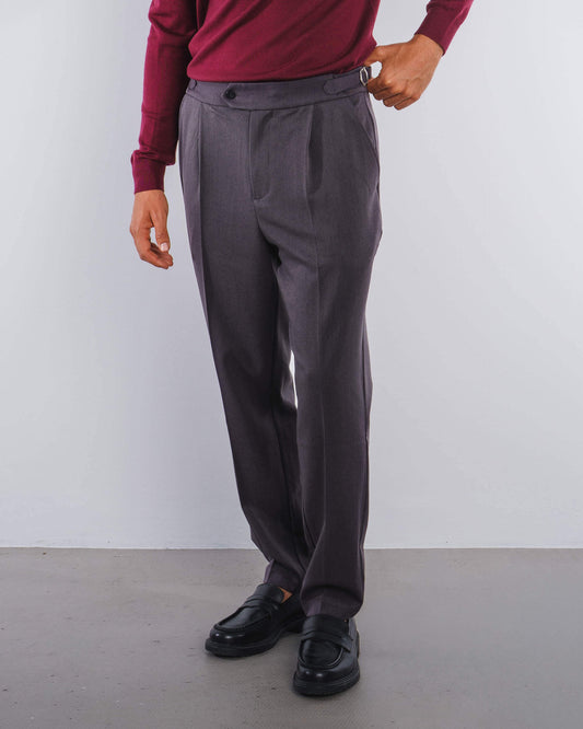 Buckle Suit Pants Tapered Fit (Anthracite)