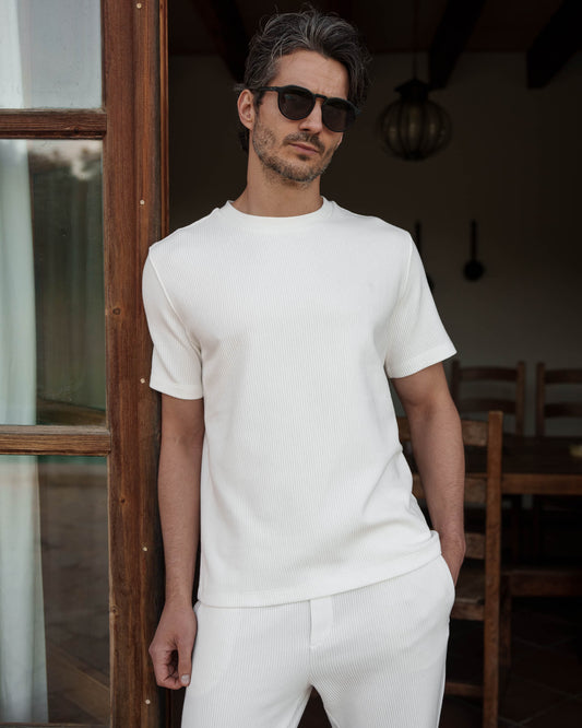 Plissee T-Shirt (White)