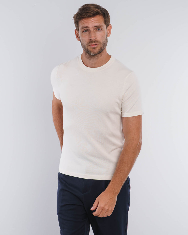Blend Knit T-Shirt (Off-White)