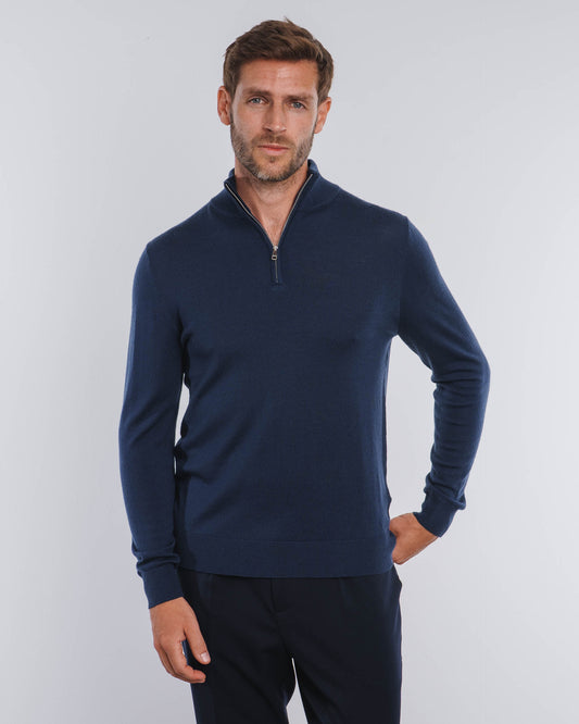 Merino Half-Zip (Dark Blue)