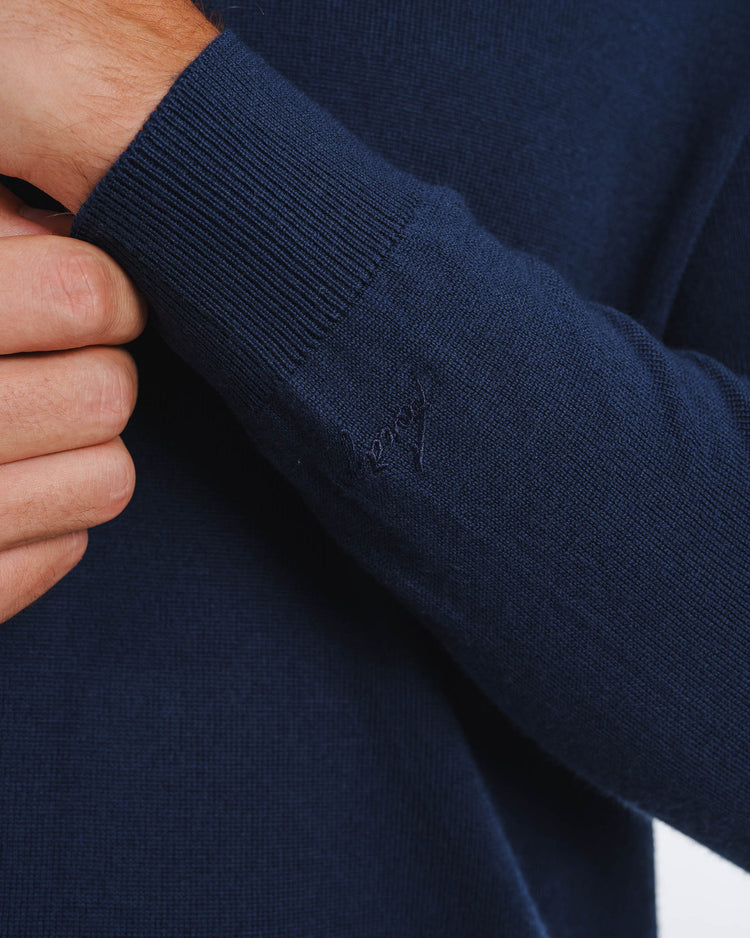 Merino Half-Zip (Dark Blue)