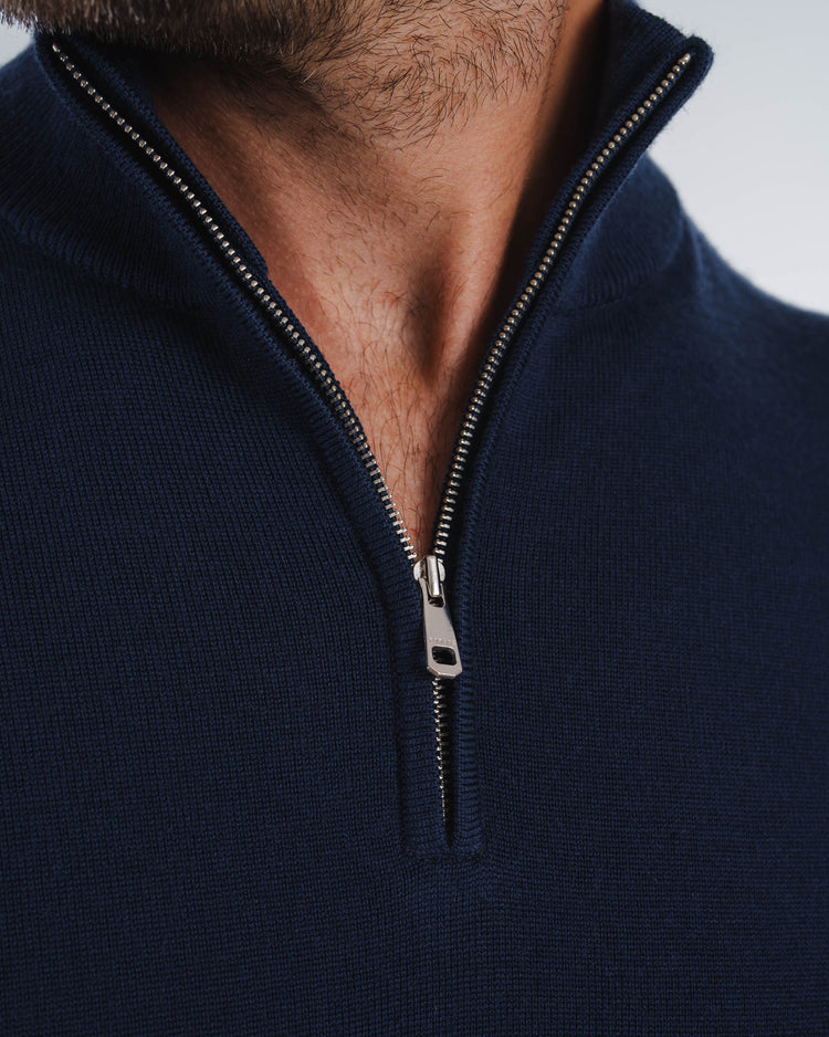 Merino Half-Zip (Dark Blue)