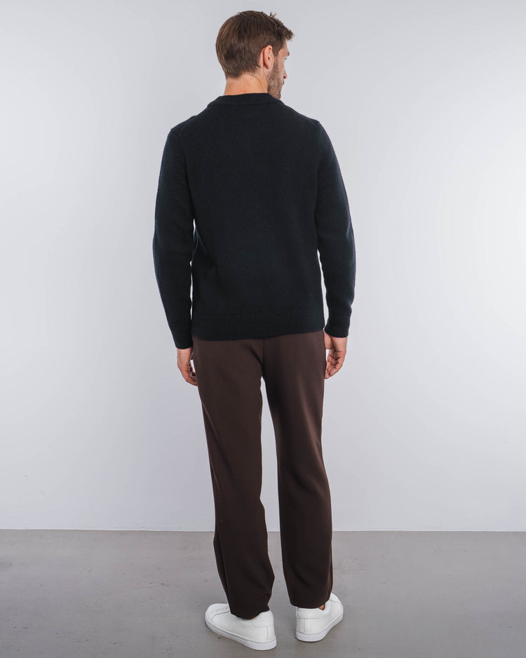Wool Knit V-Neck (Black)