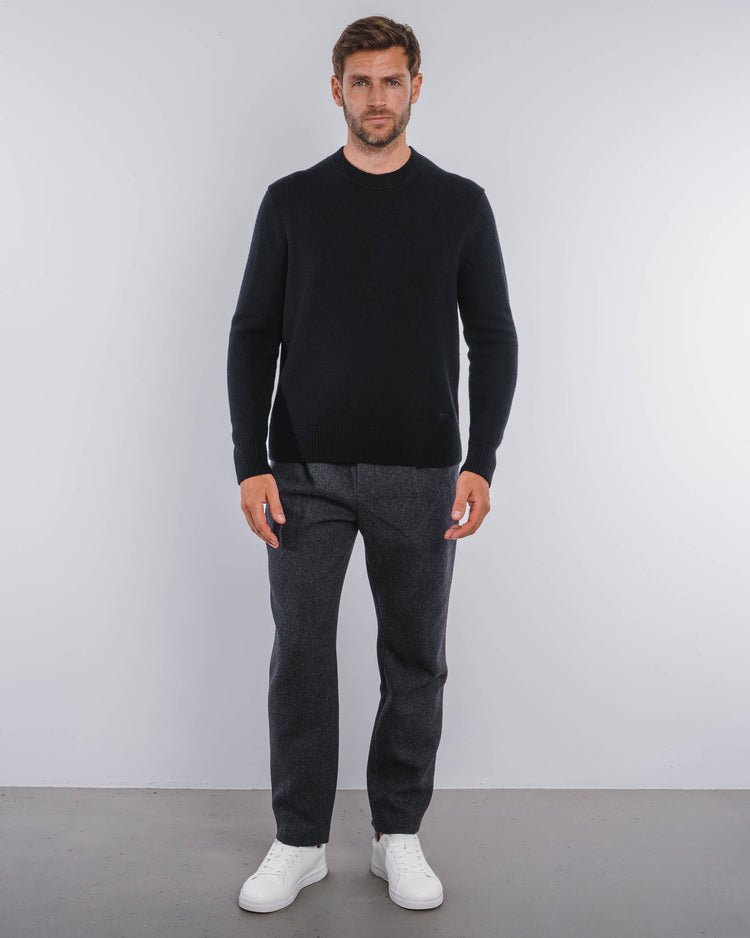 Wool Knit Crewneck (Black)