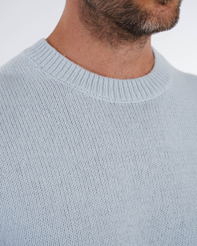 Wool Knit Crewneck (Pale Blue)