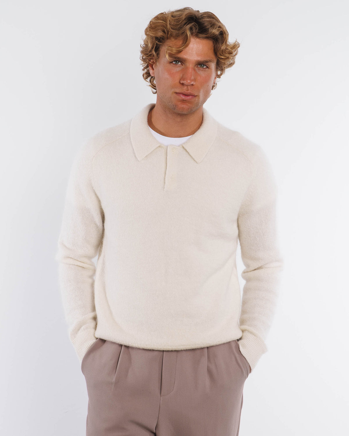 MOHAIR KNIT POLO
