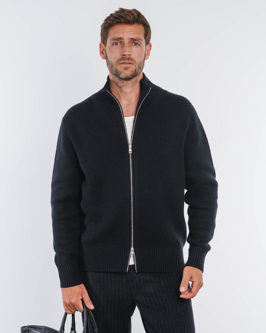 Lounge Wool Knit Jacket (Black)
