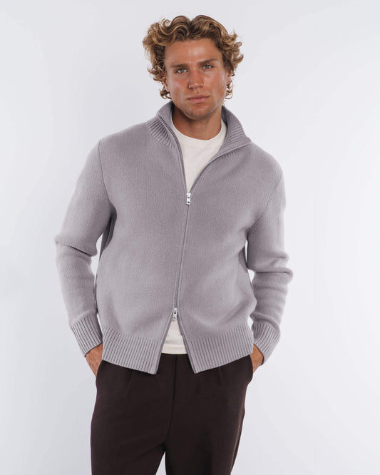 Lounge Wool Knit Jacket (Taupe)