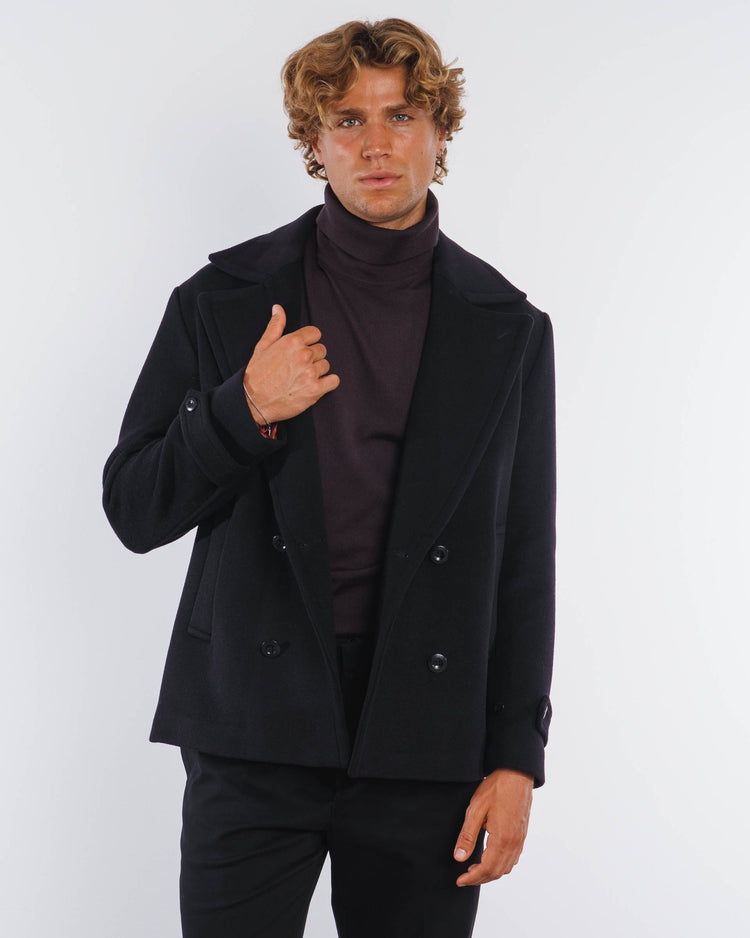 Wool Caban Jacket (Black)