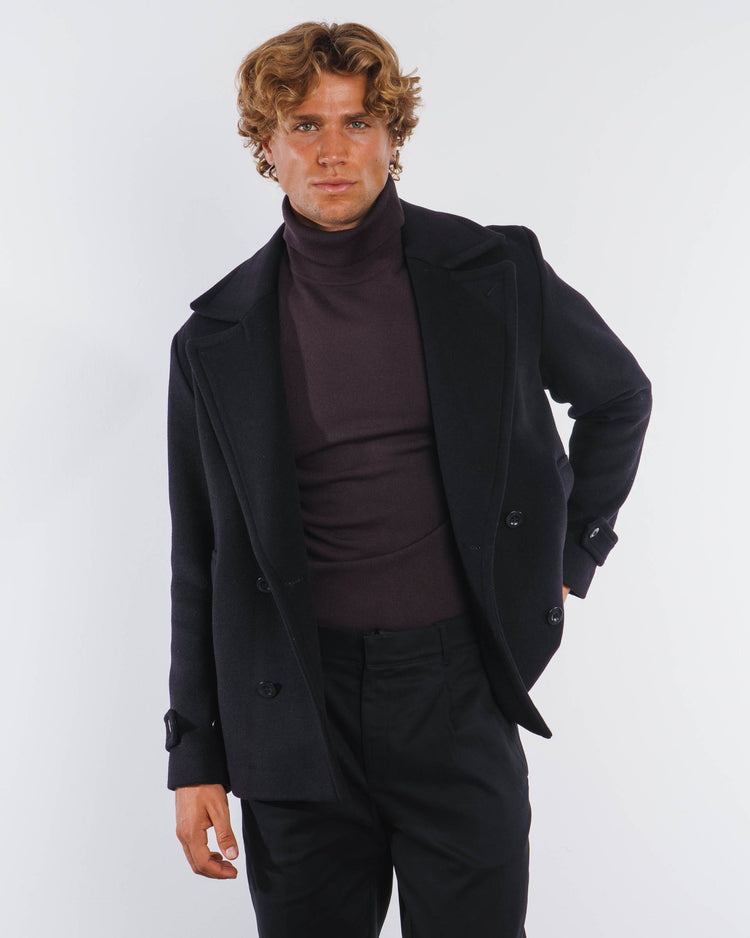 Wool Caban Jacket (Black)
