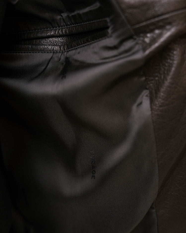 Leather Harrington Jacket (Black)