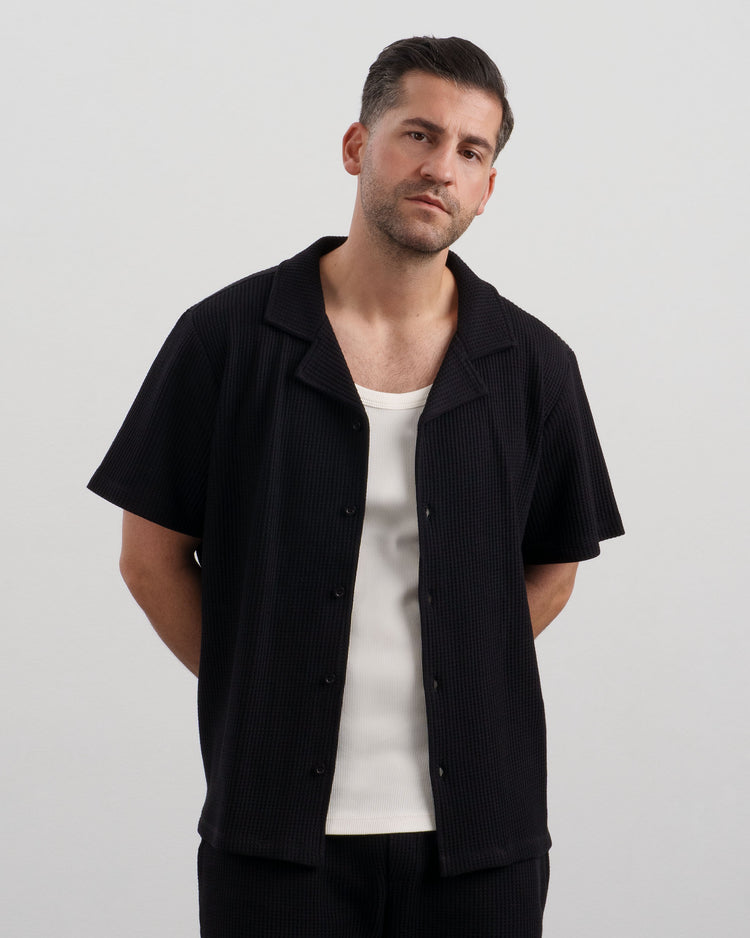 Waffle Short Sleeve Shirt (black)