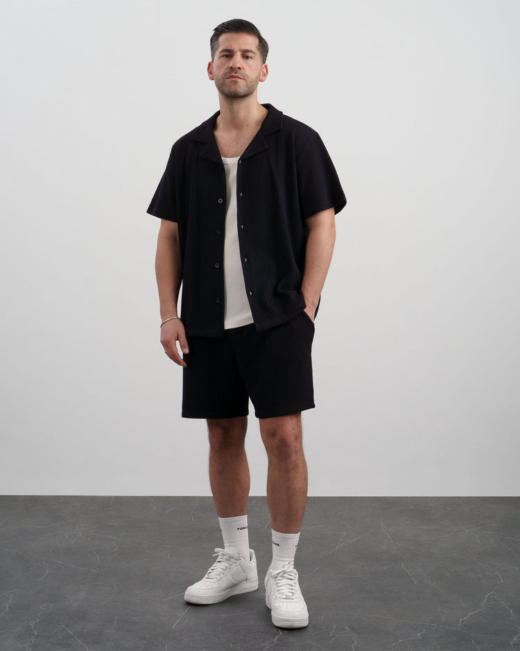 Waffle Short Sleeve Shirt (black)