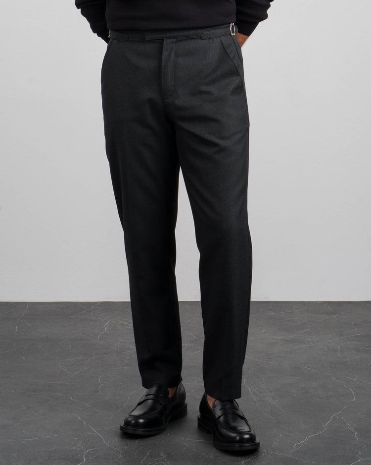 Flannel Slim Fit Pants (Anthracite)