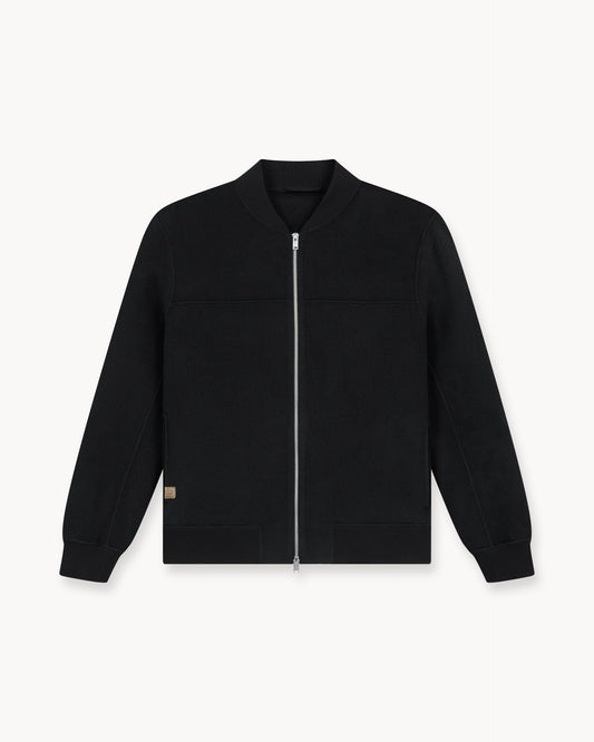 Doubleface Wool Bomber Jacket (Black)