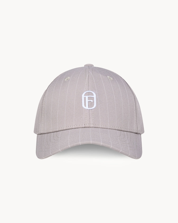 Emblem Cap (Grey Pinstriped)