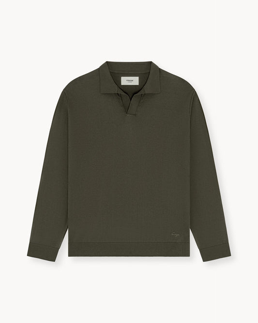 Knit Polo Longsleeve (olive)