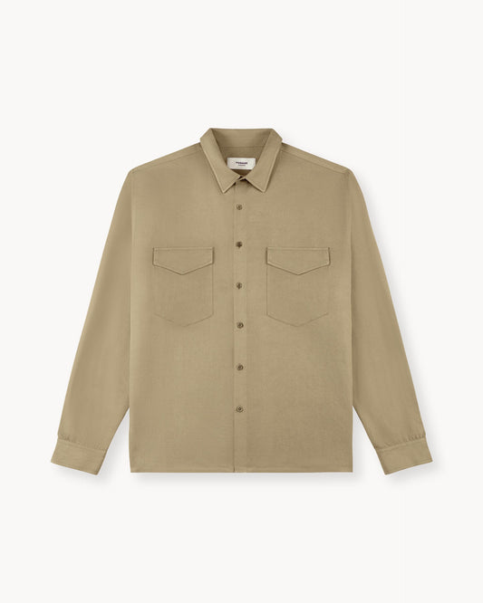 Linen Long Sleeve Shirt (khaki)