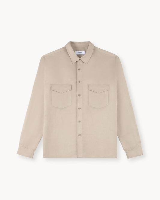Linen Long Sleeve Shirt (taupe)