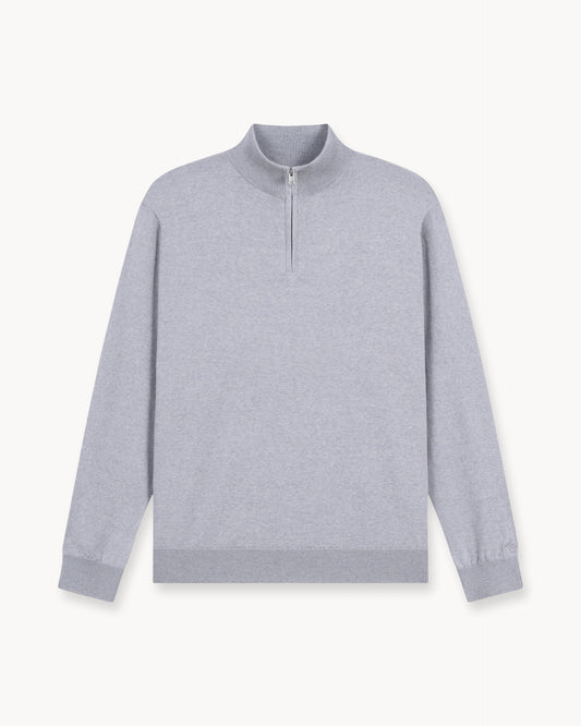 Merino Half-Zip (Light Grey)