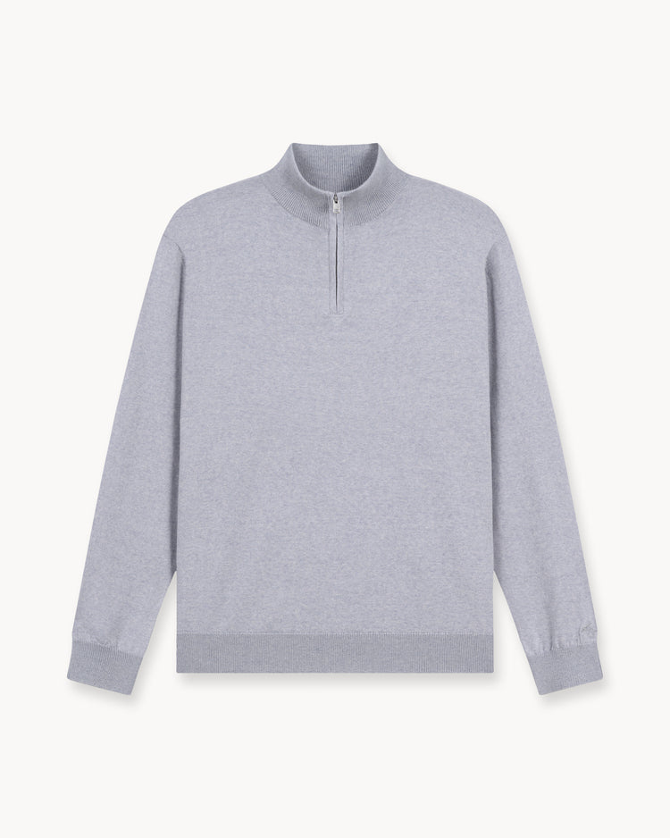 Merino Half-Zip (Light Grey)