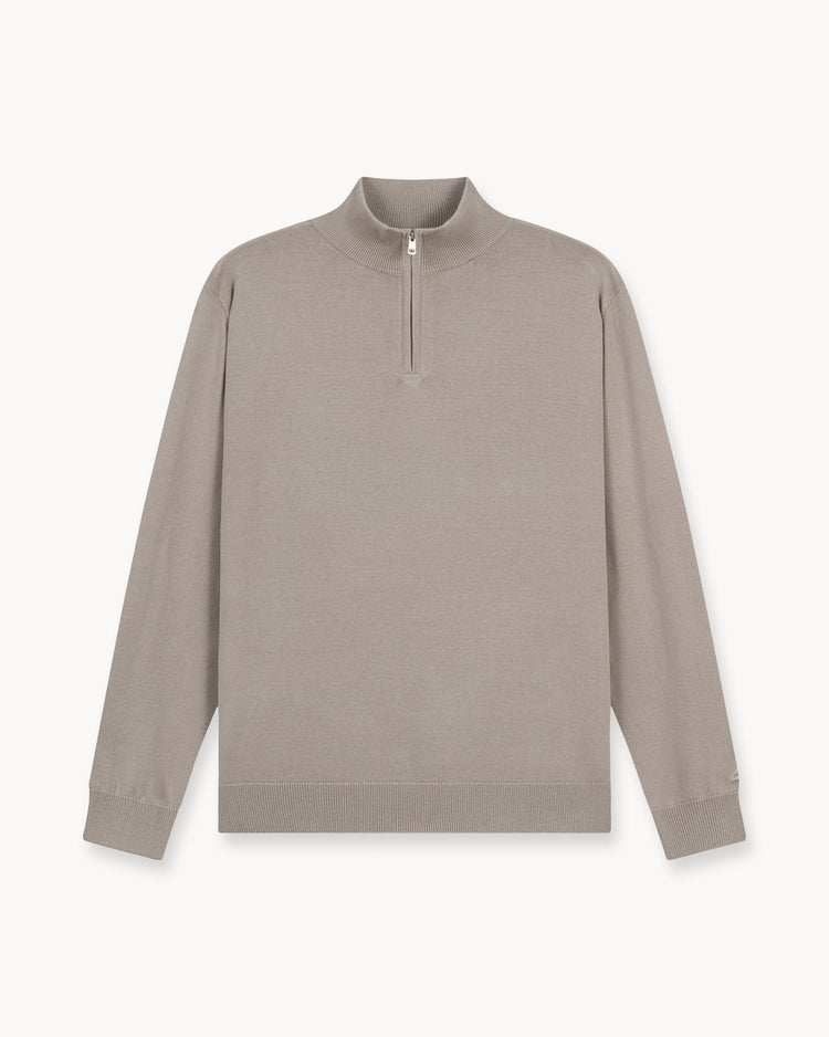 Merino Half-Zip (Taupe)
