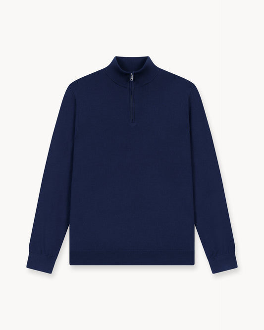 Merino Half-Zip (Dark Blue)