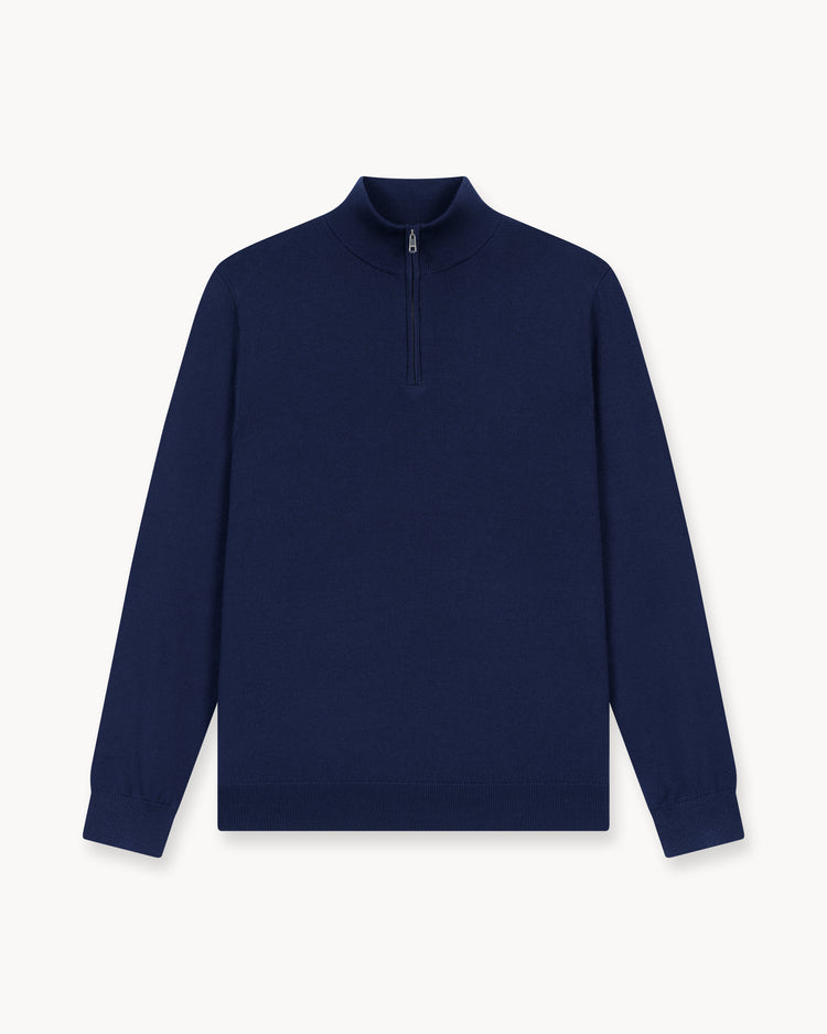 Merino Half-Zip (Dark Blue)