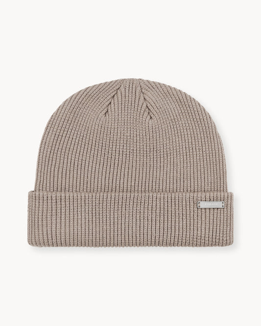 Metal Patch Beanie (taupe)