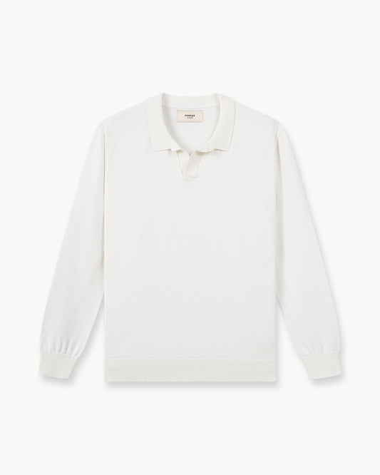 Knit Polo Longsleeve (off-white)