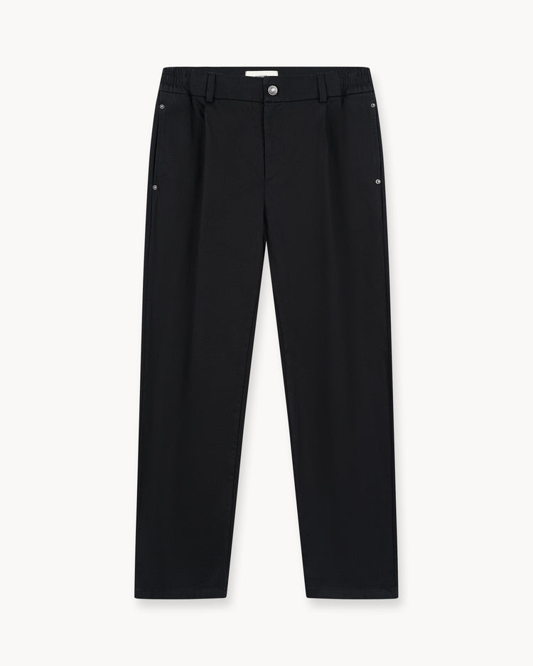 Pleated Denim Pants (Black)