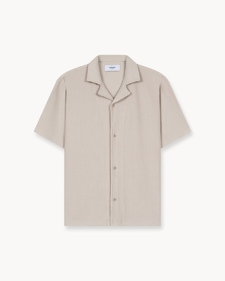 Plissee Short Sleeve Shirt (Sand)