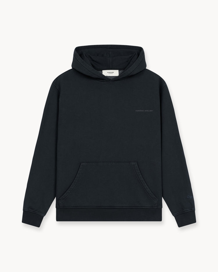 Vintage Atelier Print Hoodie (Black)