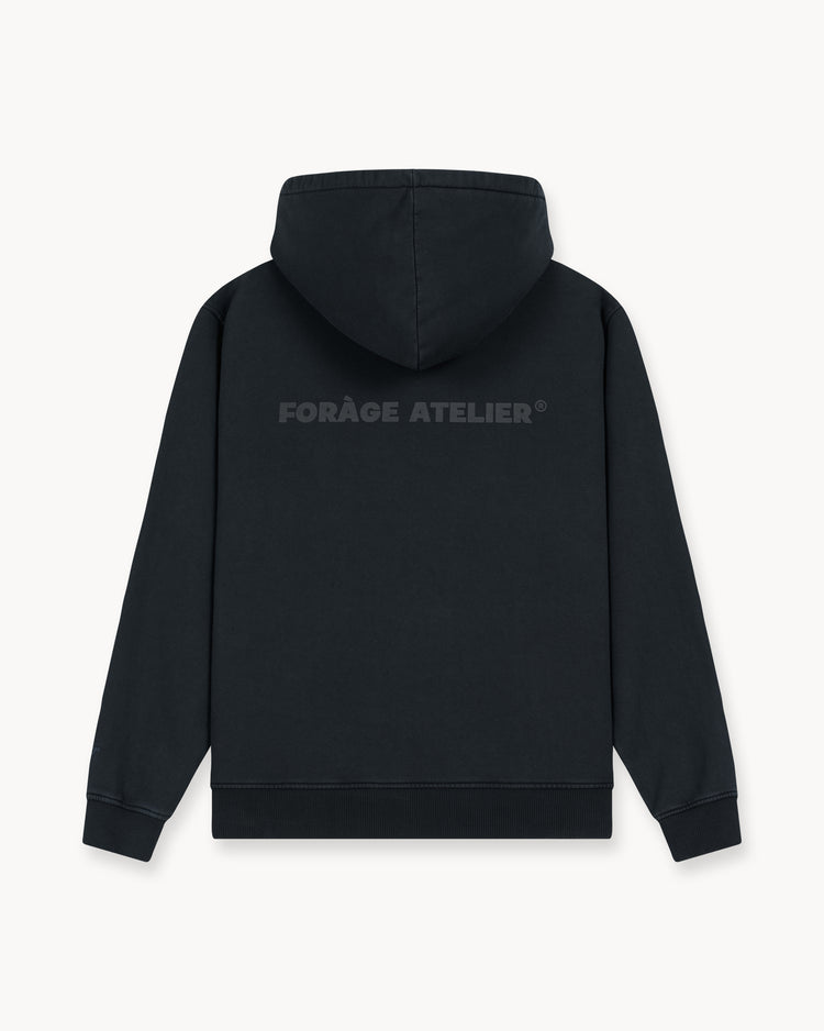 Vintage Atelier Print Hoodie (Black)