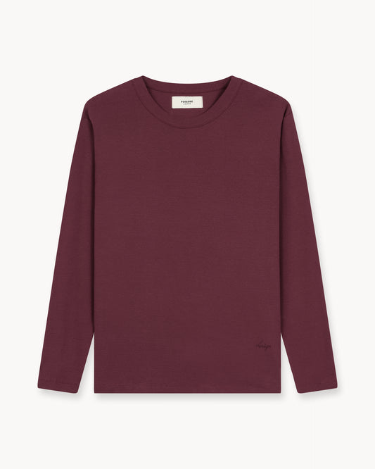 Fine Rib Longsleeve (Bordeaux)