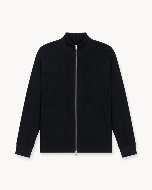 Rib Knit Cardigan (Black)