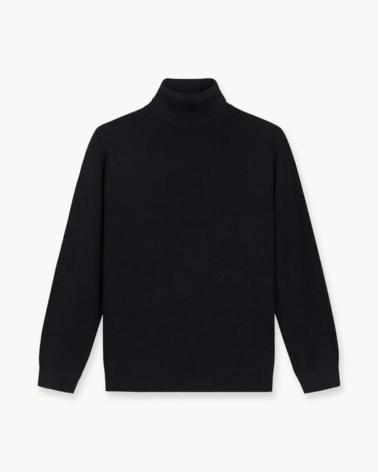 Rib Knit Turtleneck (Black)