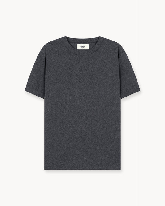 Fine Rib T-Shirt (dark grey marl)